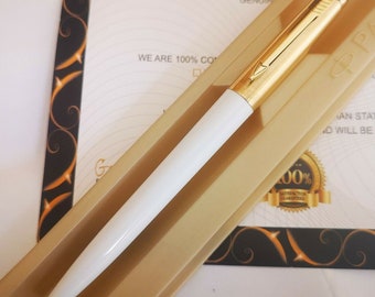 24k Gold Plated Genuine Parker Jotter Ballpoint Classic Writing Pen In Gift Box