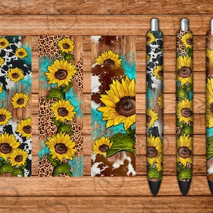 Western Pen Wraps Png Sublimation Design, Western Pen Wraps Png, Sunflower Pen Wrap Png, Cowhide Pen Wrap Png,Leopard Pen Wrap,Png Download