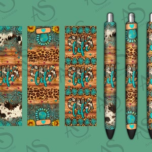 Western Leopard Cowhide Cna Life Pen Wrap Png, Western Pen Wraps Png, Sunflower Cna Pen Wrap Png, Gemstone Pen Wrap Png, Digital Download