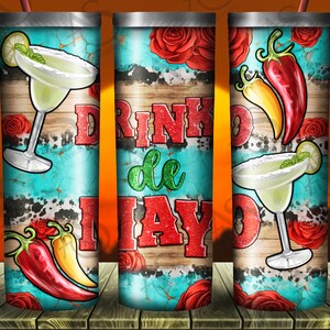 Drinko De Mayo With Pepper Png 20oz Skinny Tumbler Sublimation Design,Cinco de Mayo Tumbler Png,Fiesta Png,Drinko De Mayo Sublimation Design