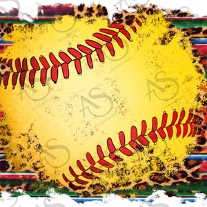 Softball Ball with Leopard Background Png,Western Softball Png,Softball Background Png,Leopard Background,Softball Ball Png,Instant Download