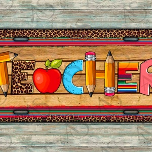 Caneta Do Professor Placa De Licença Apple Png, Placa De Licença Do Professor Png, Placa De Licença Leopard Png, Placa De Licença Serape Png