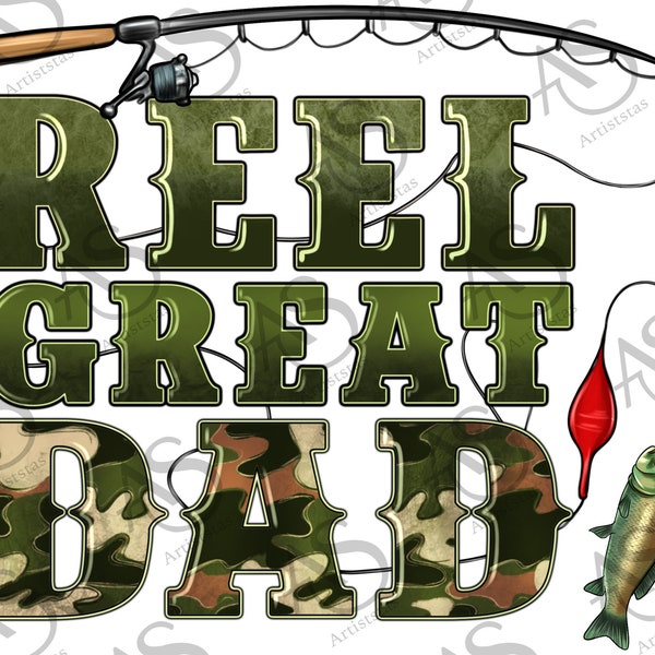 Western Reel Great Dad Png, Fishing Dad Png, Father's Day Png, Camouflage Reel Great Dad Png, Fishing Rod Png, Dad Png Digital Downloads