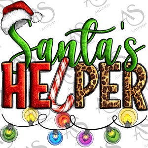 Santa&#39;s Helper Christmas Png Sublimation Design,Merry Christmas Png,Christmas Vibes Png,Christmas Png,Western Christmas Png,Digital Download