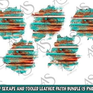 Wood Serape and Tooled Leather Png Patch Bundle (5PNG), Serape Patches Png, Leather Png,Wood Patches, Western Patches Png, Digital Downloads
