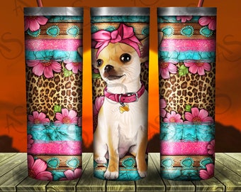 Chihuahua Tumbler Png Sublimation Design, Flower And Leopard Chihuahua Tumbler Png, Gemstone Chihuahua Tumbler Png Digital Downloads