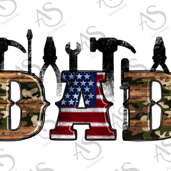 Father's Day Png Sublimation Design, Usa Flag Dad Png, 4th Of July Png, American Dad Png, Camouflage Dad Png, Dad Png Digital Downloads