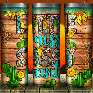 Little Miss Sassy Pants Tumbler Png, Little Miss Sassy Pants With Sunflowers Tumbler Png, Cactus And Glitter Tumbler Png Digital Downloads