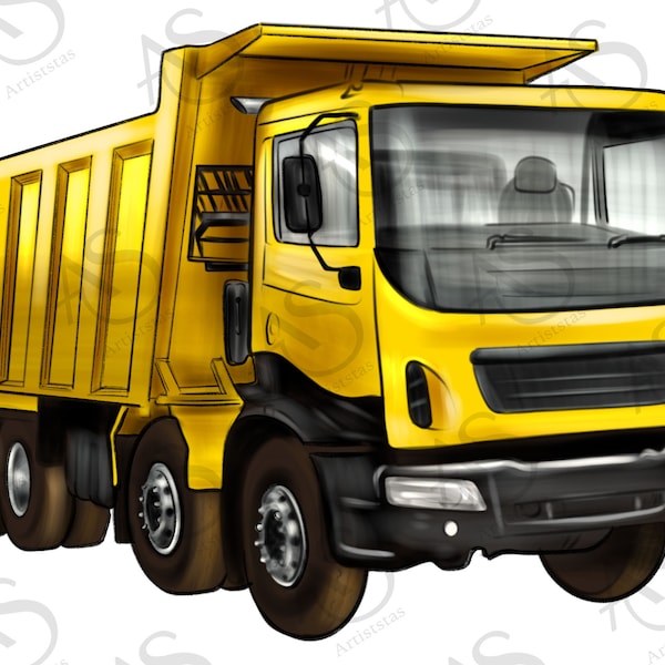 Dump Truck Png Sublimation Design, Hand Drawn Dump Truck Png, Construction Trucks Png, Heavy Equipment Png, Birthday Png, Digital Download