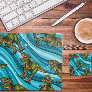 Dinosaur Blue Colorly Mouse Pad And Coaster Sublimation Design Png,Dinosaur Mouse Pad Png Animal Mouse Pad And Coaster Png Digital Downloads