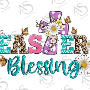 Easter Blessing With Cross Png Sublimation Design, Easter Day Png, Western Easter Png, Easter Blessing Png,Easter Cross Png,Digital Download