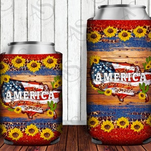 USA Karte Sonnenblumen 12 Oz Slim Can Cooler Png, USA Can Cooler Png, USA Flag Can Cooler Png, Leopard Can Cooler Png, Digitaler Download