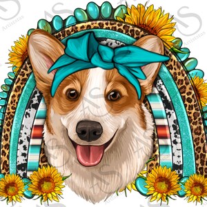 Western Corgi Dog Rainbow Png Sublimation Design, Gemstone Corgi Rainbow Png, Sunflower Rainbow Png, Leopard Rainbow Png Digital Downloads