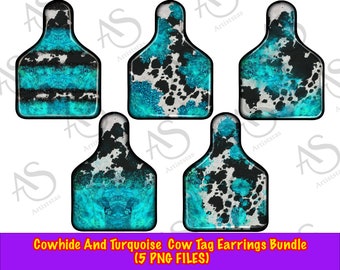 Western Cowhide Turquoise Cow Tag Boucles d’oreilles Png Sublimation Design Bundle,Western Cow Tag Boucles d’oreilles Png,Cowhide Cow Tag Boucles d’oreilles Png Téléchargements