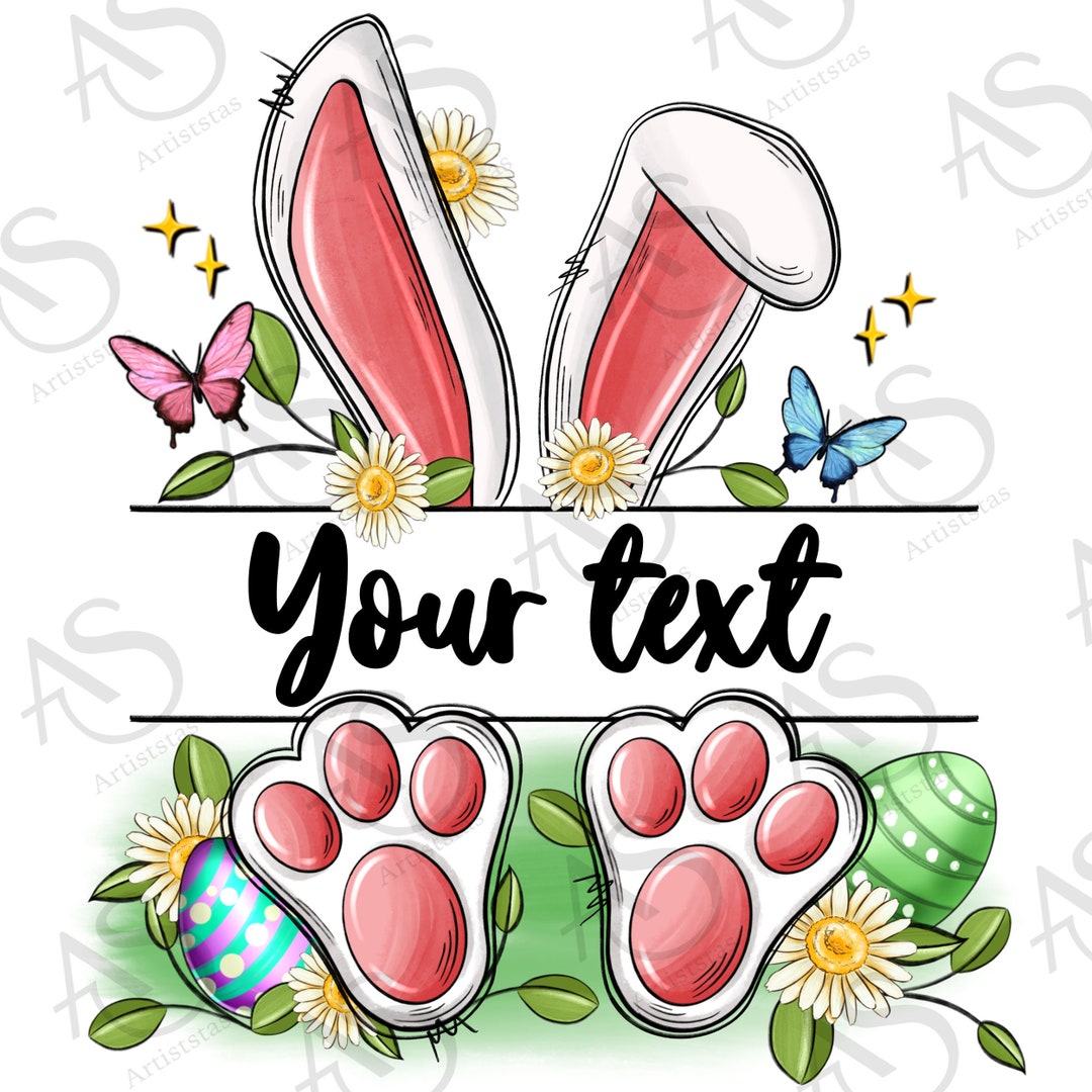 Personalized Easter Bunny Name Frame Png Sublimation Design Download ...