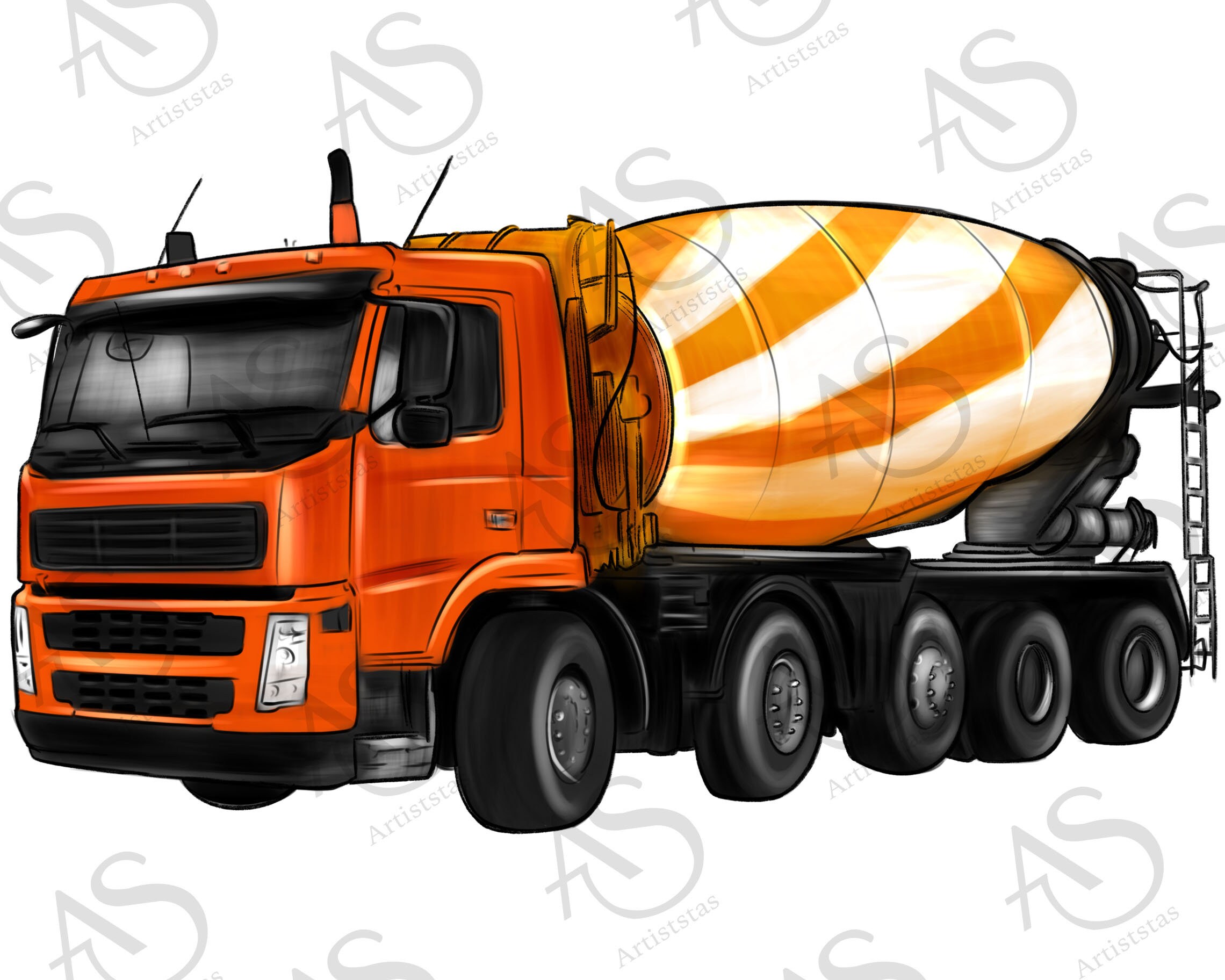 Cement Truck Drawing