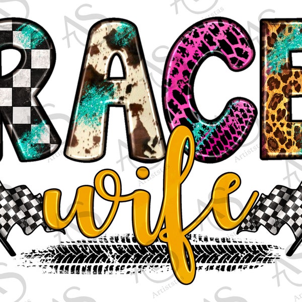 Western Race Wife Png Sublimation Design, Checkered Race Wife Png, Cowhide And Leopard Race Wife Png, Race Wife Png Digital Downloads