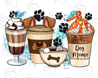 Dog Mama Coffee Cups Png Sublimation Design, Coffee Cups Png, Dog Mom Png, Dog Mom Coffee Cups Png, Animal Coffee Cups Png, Digital Download