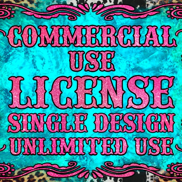 Commercial Use License for Small Businesses and Physical Products / Single Design / Unlimited Use