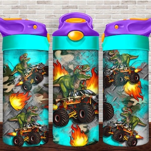 Wusikd Monster Truck Water Bottle with Straw Lid Double Wall Car Thermos  Bottle Vacuum Insulated Fla…See more Wusikd Monster Truck Water Bottle with