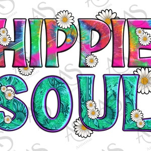 Hippie Soul Met Tie Dye En Bloemen Png, Tooled Lederen Hippie Soul Design Png, Tie Dye Hippie Soul Png, Hippie Soul Png Digitale Downloads