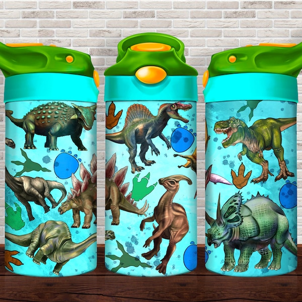 Dinosaurs Kid's Bottle Png Sublimation Design, Dinosaur Png, Dinosaur Clipart,16oz Kids Bottle Png,Dinosaur Kids Bottle Png,Digital Download