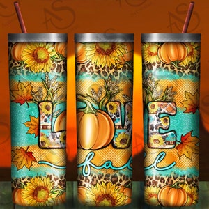 Western Love Fall Tumbler Png Sublimation Design, Fall Png, 20oz Skinny Tumbler Png, Western Fall Png, Fall Vibes Png, Digital Download