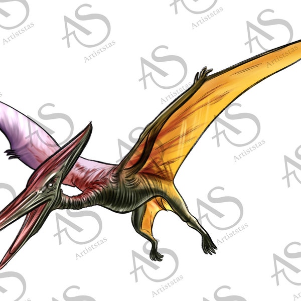 Pterodactyl Png Sublimation Design, Hand Drawn Pterodactyl Png,Pterodactyl Portrait Png,Dinosaur Png,Dinosaur Portrait Png Digital Downloads