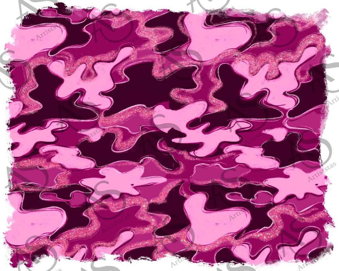 Pink Camouflage and Glitter Background Png Sublimation Design Etsy