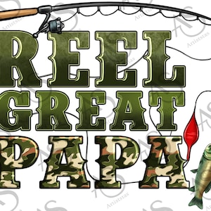 Western Reel Great Papa Png, Fishing Papa Png, Father's Day Png, Camouflage Reel Great Papa Png, Fishing Rod Png, Papa Png Digital Downloads