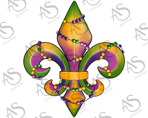 Mardi Gras Fleur De Lis Background Png Sublimation Design | Etsy