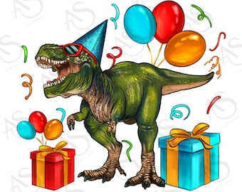 Party T-rex png sublimation design download, T-rex birthday png, birthday png, birthday party png, dinosaur png, sublimate designs download