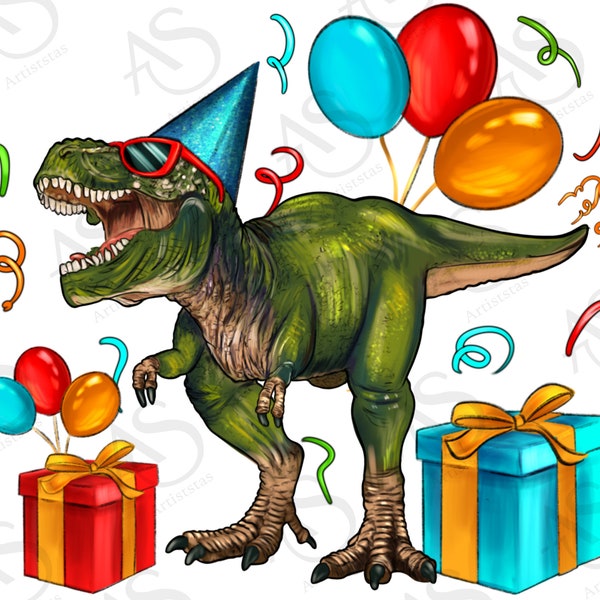 Party T-rex png sublimation design download, T-rex birthday png, birthday png, birthday party png, dinosaur png, sublimate designs download