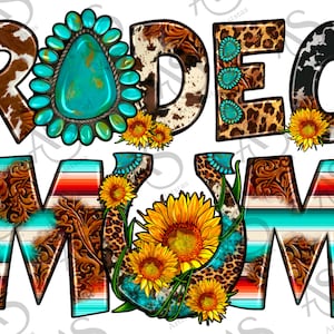 Sunflower Serape Cowhide Leopard Rodeo Mom Png Sublimation Design, Rodeo Png, Rodeo Mom Png, Western Rodeo Mom Png, Digital Downloads