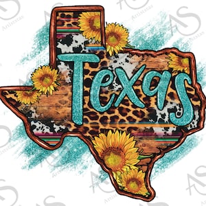 Western Sunflower Texas Map Png Sublimation Design, Western Leopard Cowhide Texas Map Png, Serape Texas Map Png, Glitter Texas Png Downloads