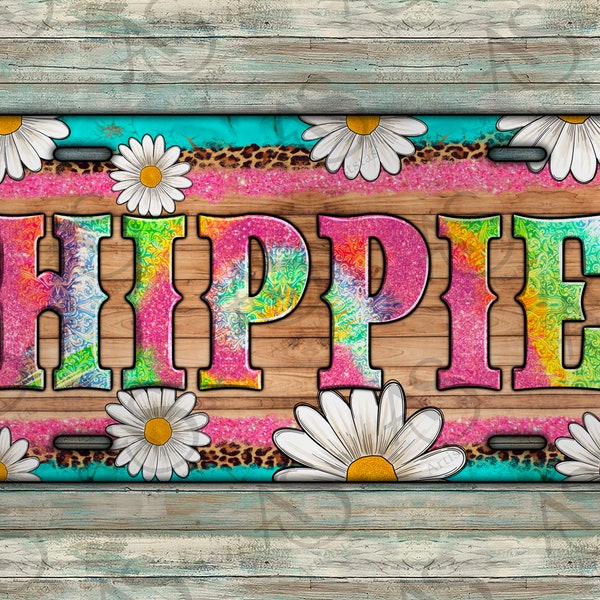 Hippie And Daisies License Plate Template Png,Butterfly License Plate Png,Tie Dye Butterfly Png,Tie Dye License Plate Png,Download