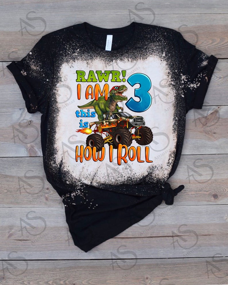 Rawr i am three this is how i roll png sublimation design download, T-rex birthday png, third birthday png, sublimate designs download image 2