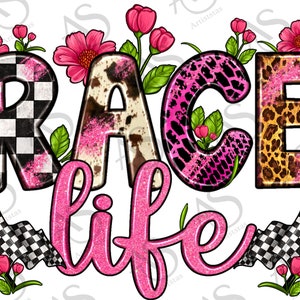 Western Race Life Png With Flowers Png, Checkered Flag Race Life Png, Glitter And Leopard Race Life Png, Race Sports Png Digital Downloads