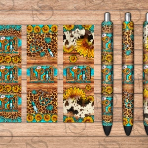 Lpn Licensed Practical Nurse Pen Wrap Png, Western Pen Wraps Png, Sunflower Lpn Pen Wrap Png, Serape Pen Wrap Png, Digital Download