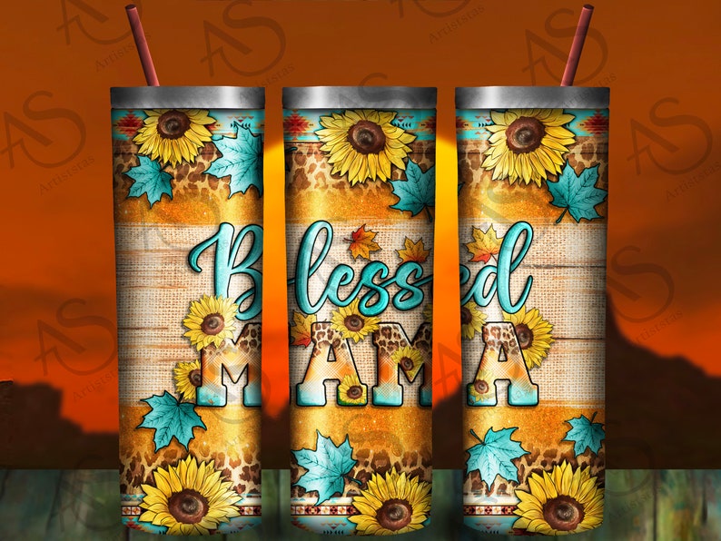 Blessed Mama Tumbler Png Sublimation Design Fall Png 20oz - Etsy