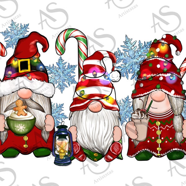 Christmas Gnomes Png Sublimation Design, Merry Christmas Png, Christmas Png, Christmas Gnome Png, Hand Drawn Gnome Png, Digital Download