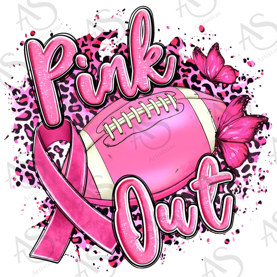 Breast Cancer Football Pink Out Png Sublimation Design Download, Breast