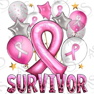 Cancer Ribbon Survivor Balloons Png Sublimation Design, Breast Cancer Png,Cancer Awareness Png,Cancer Ribbon Balloon Png,Cancer Png Download