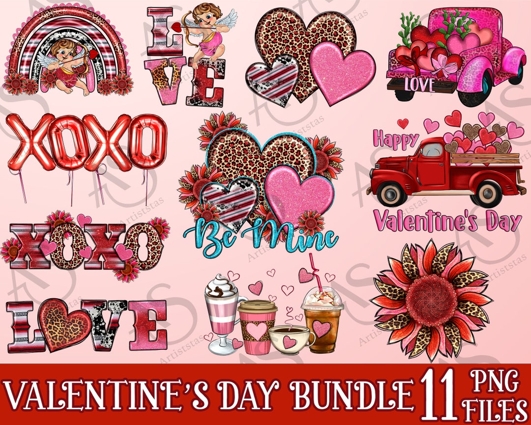 Valentine's Day Png Sublimation Design Bundle, Happy Valentine's Png ...