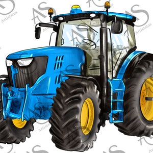 Western Farm Tractor Blue Png Sublimation Design, Western Design Png, Farm Life Png, Western Sublimation Png, Farm Png, Tractor Png,Download