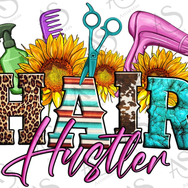 Hair Hustler Hairstylist Png, Western Design Png,The Hair Hustler Png,Hair Beauty Tools Png,Hair Stylist Sublimation Png, Digital Downloads