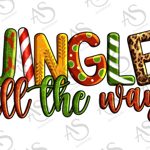 Jingle All The Way Png Sublimation Design,Merry Christmas Png, Christmas Vibes Png, Christmas Png, Western Christmas Png, Digital Download