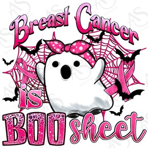 Breast Cancer boo sheet png sublimation design download, Breast Cancer png, Cancer Awareness png, Happy Halloween png, designs download