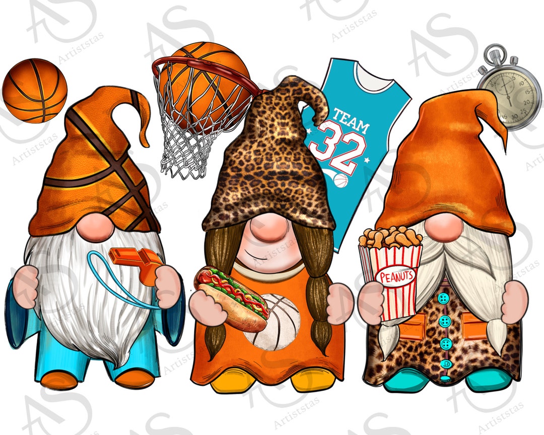 Basketball Gnomes Png Sublimation Design Download, Sport Gnomes Png
