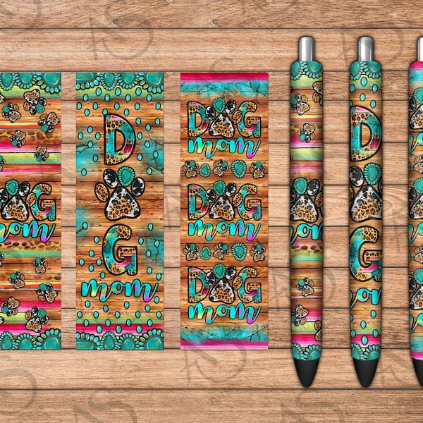 Dog Mom Pen Wrap Png Sublimation Design, Dog Mama Pen Wrap Png, Leopard Cowhide Pen Wrap Png, Dog Mom Sublimation Design Png, Leopard Pen Wrap